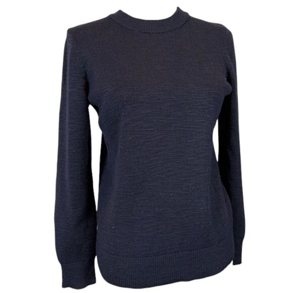 COS Wool Blend Sweater Mock Neck Marled Black Oversized Small - Picture 1 of 9